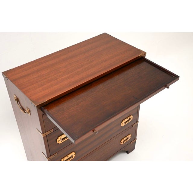 Antique Military Campaign Chest of Drawers, 1930 For Sale - Image 4 of 9
