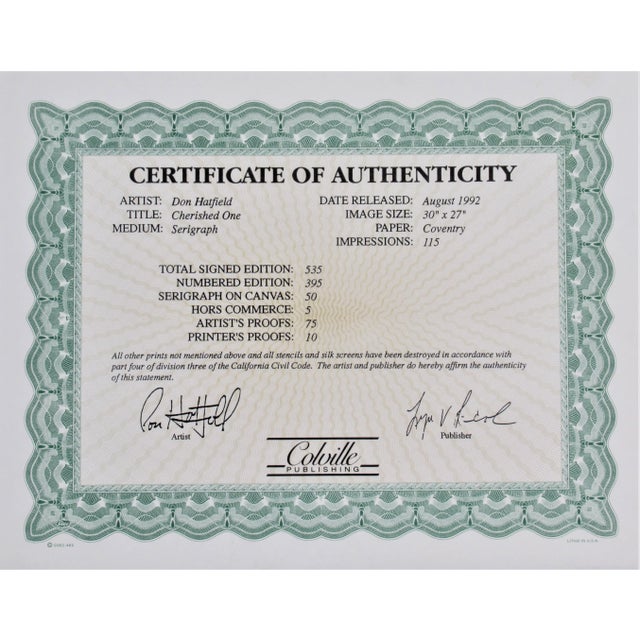 Printmaking Materials Don Hatfield, Cherish One, 1992 For Sale - Image 7 of 8