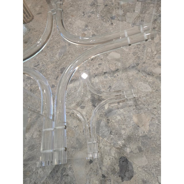Glass 1970s Attributed to Charles Hollis Jones Lucite Dining Table For Sale - Image 7 of 18