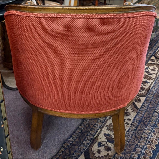 Mid 20th Century Mid Century French Bergere Club Chair in Cranberry Upholstery For Sale - Image 5 of 8