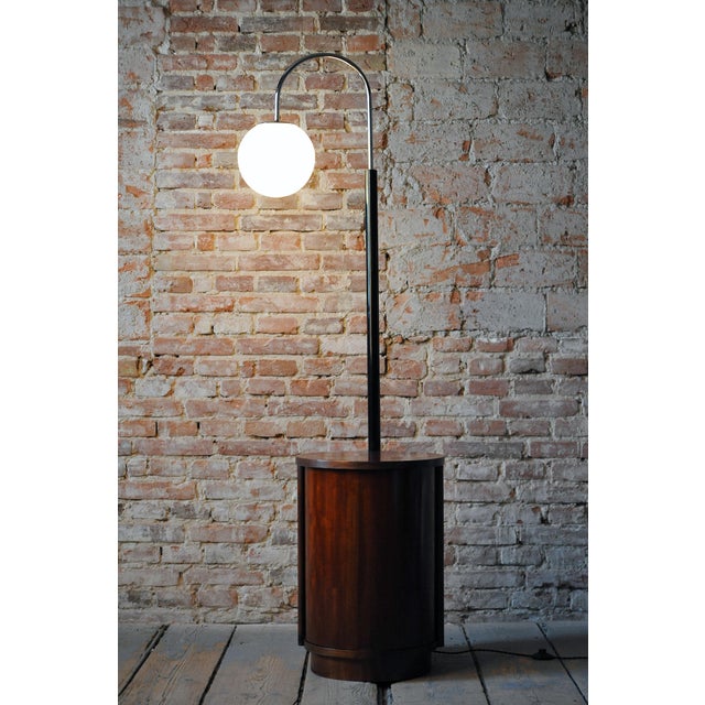 Art Deco Floor Lamp in Walnut by J. Halabala for Up Závody, Czech, 1920s For Sale - Image 6 of 13