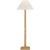Transitional Chapman & Myers by Visual Comfort Signature Strie Buffet Lamp in Gild with Linen Shade For Sale - Image 3 of 3
