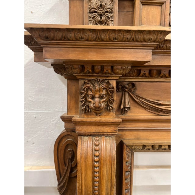 Late 18th Century 18th Century Georgian English Carved Pine Mantel W/ Overmantel - Style of William Kent For Sale - Image 5 of 12
