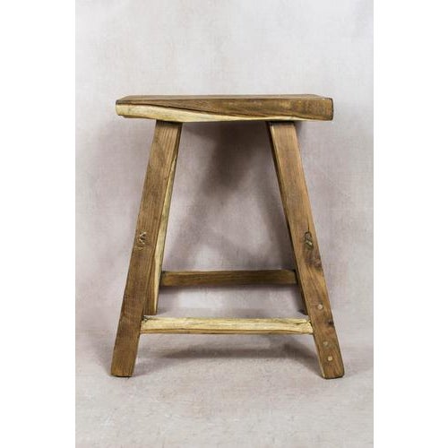 Vintage Rustic Elm Stool For Sale - Image 5 of 5