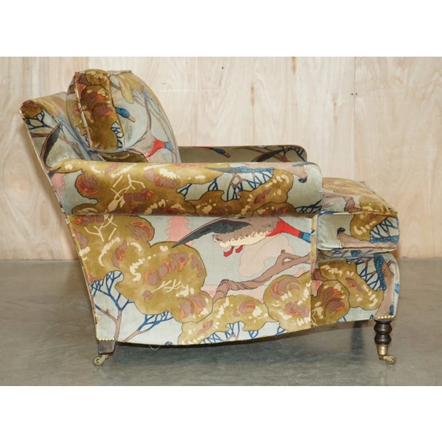 George Smith New George Smith "Flying Ducks" Upholstered Armchairs & Ottoman Footstool For Sale - Image 4 of 18