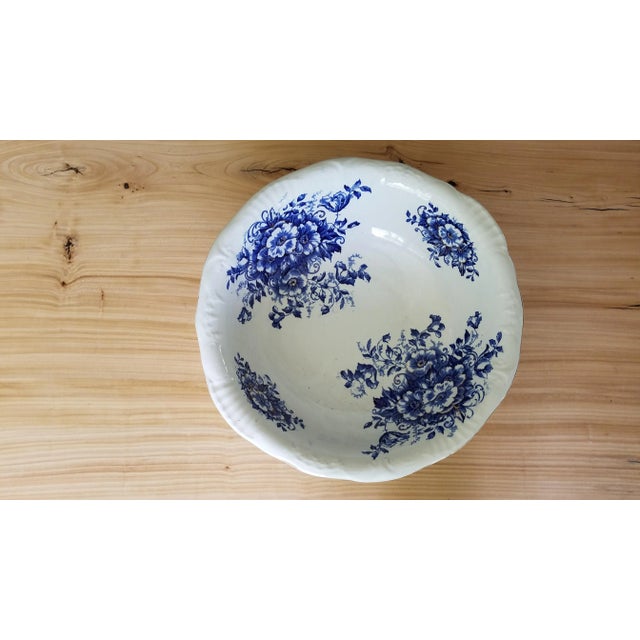 19th Century Floral Blue with Gold Inlay Bowl For Sale - Image 11 of 11