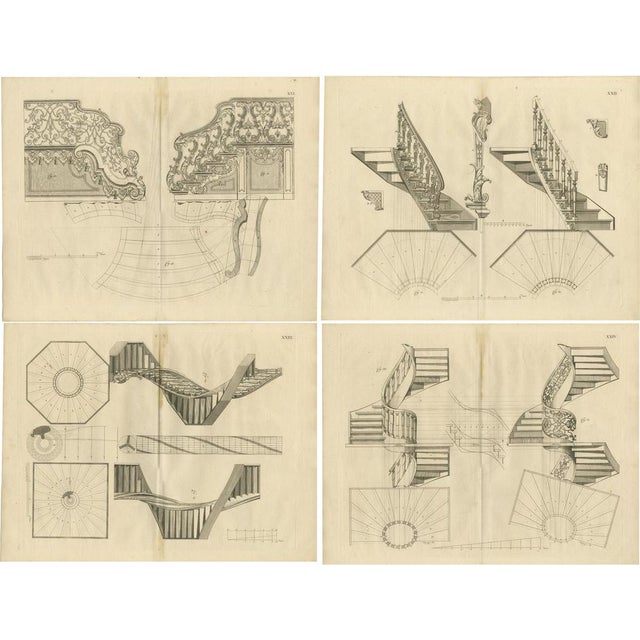 Van Der Horsts Staircase Engravings, 1739, Paper For Sale