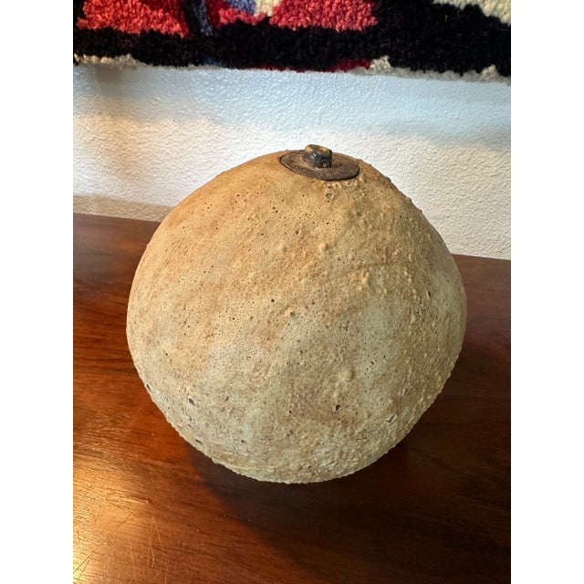 Vintage Mid Century Modern Studio Pottery Ball Vase Vessel Sculpture For Sale - Image 4 of 10