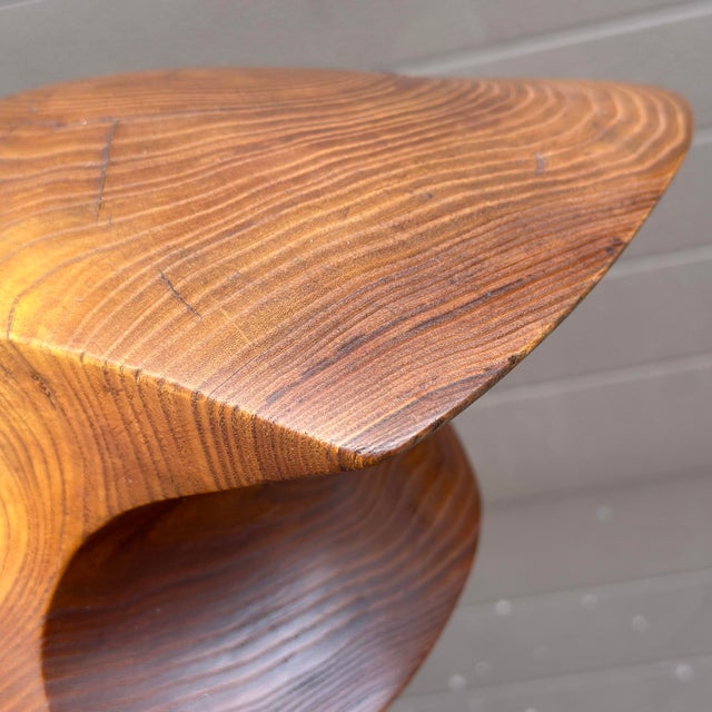 Brown Mid-Century Modern Carved Teak Wood Abstract Wooden Sculpture For Sale - Image 8 of 12