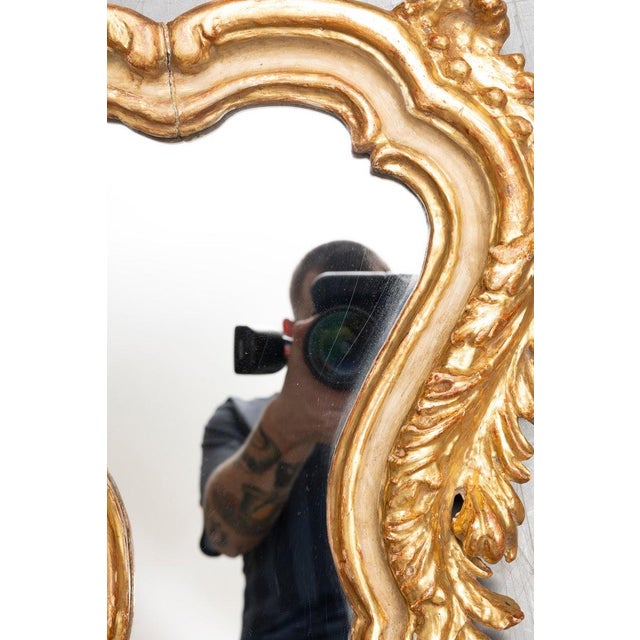 Small Italian Rococo-Style Gold Leaf Mirror For Sale In West Palm - Image 6 of 6