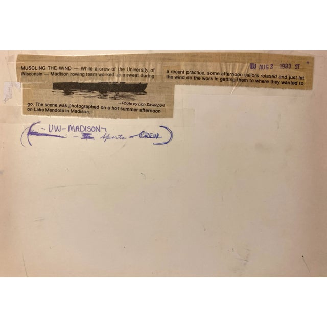 Traditional 1983 University of Wisconsin Rowing Team Photograph For Sale - Image 3 of 4