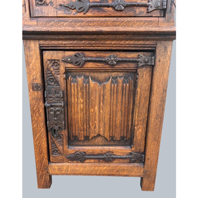 A Finely Carved Medieval Style Gothic Cabinet For Sale In Los Angeles - Image 6 of 8