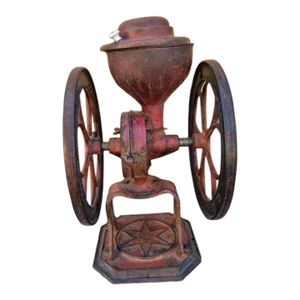 Antique Red Cast Iron Star Mill Co. Philadelphia No. 7 Coffee Grinder
