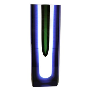 Vintage Glass Sommerso Vase by Pavle Havelka for Princ Art Glass, Czech, 1990s For Sale
