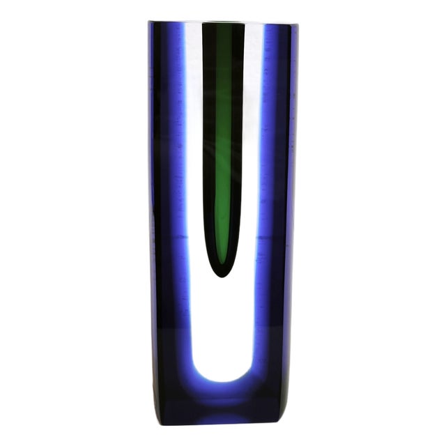 Vintage Glass Sommerso Vase by Pavle Havelka for Princ Art Glass, Czech, 1990s For Sale