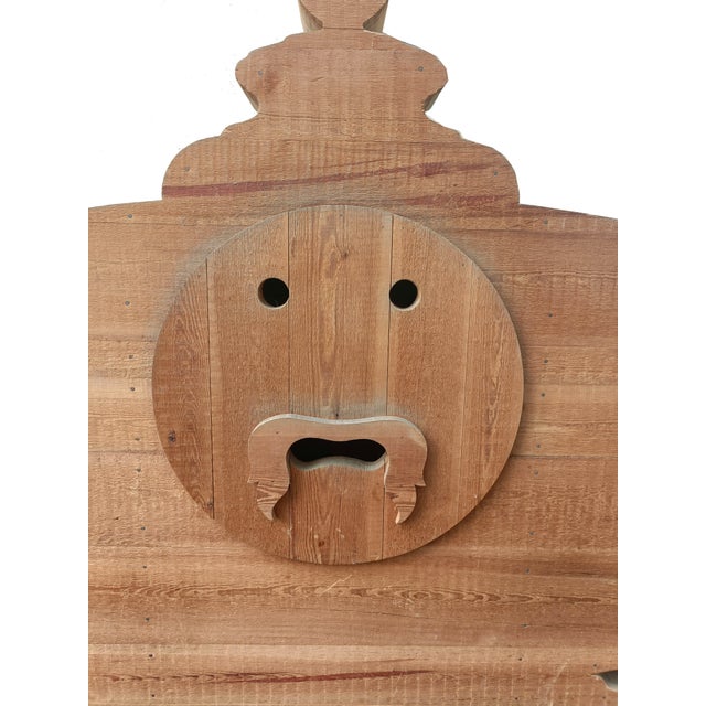 Brown Bocca Della Verita Double Bed by Mario Ceroli for Poltronova, Italy, 1970s For Sale - Image 8 of 9