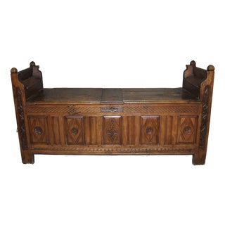 Oak Chest Bench, 18th Century For Sale