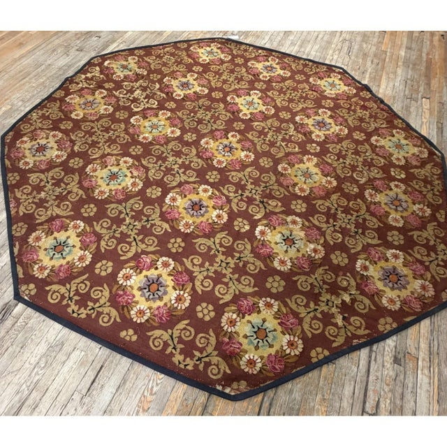 "This is a spectacular and exceptionally rare room-sized antique European Aubusson rug, dating back to circa 1840....