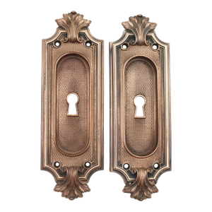Pair of 1900s Racine Russell & Erwin Brass Pocket Door Pulls