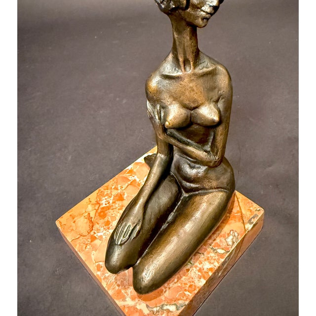 Frido Graziani Bronze Nude Female Seated Figure, Italian Mid Century For Sale In New York - Image 6 of 8