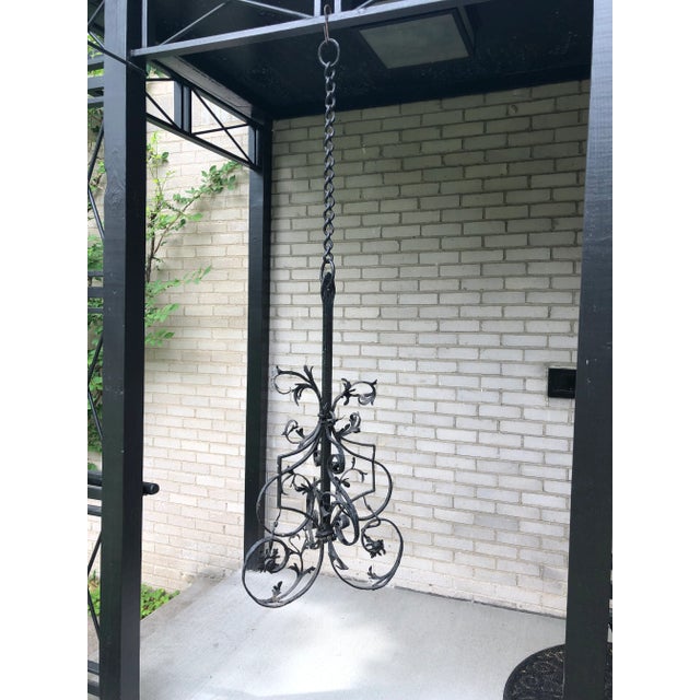 Rare 18th c French hand forged wrought iron crémaillère used in kitchen settings near hearths to hang utensils. Wonderful...