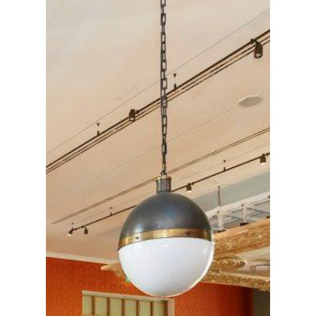 Large Hicks Pendant Light in Bronze and Glass from Thomas Obrien For Sale - Image 13 of 14