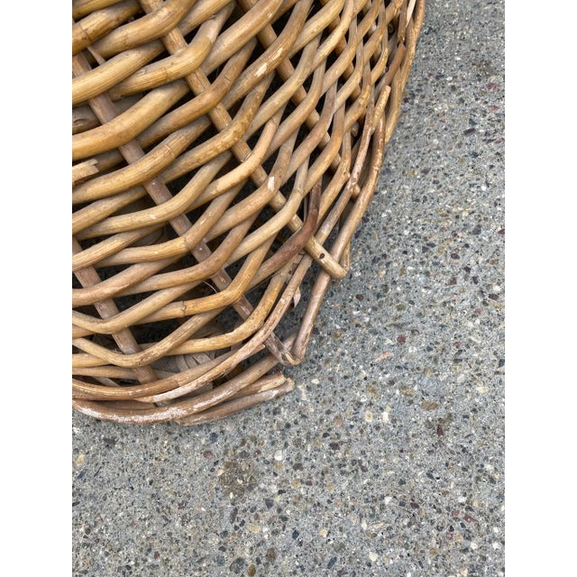 Mid 20th Century Wicker Occasional Chair With Ottoman For Sale - Image 9 of 12