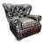 Rh Churchill Leather Chair With Nailheads Vintage Ebony Leather | Down-Feather Fill | Classic Depth For Sale
