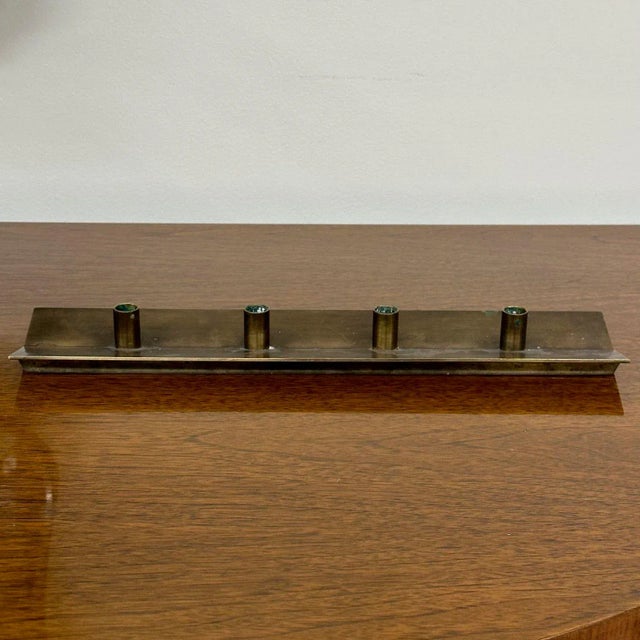 Mid-Century Modern Pierre Forsell, Skultana, Swedish Mid-Century Modern Candle Holder, Brass, 1960s For Sale - Image 3 of 9