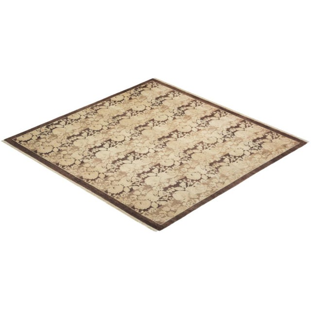 Brown Mogul Collection Hand-Knotted Area Rug - Brown 5' 1" x 5' 3" For Sale - Image 8 of 9