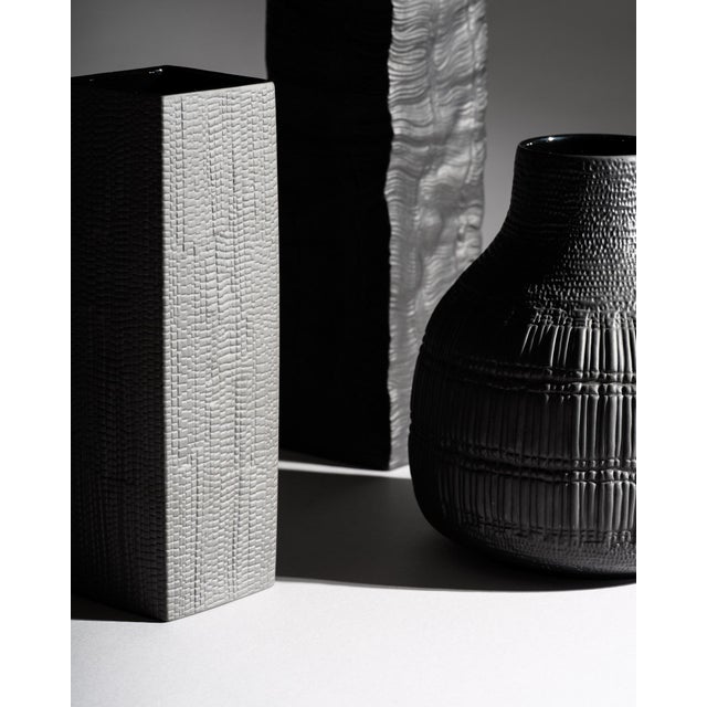 Black Black Porcelain Vase Trio by Martin Freyer and Elsa Fischer-Treyden for Rosenthal, 1960s, Set of 3 For Sale - Image 8 of 18