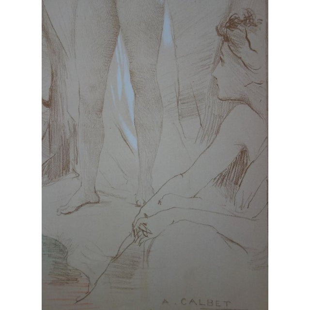 Antoine Calbet, The Stranger, Original Lithograph For Sale - Image 6 of 7