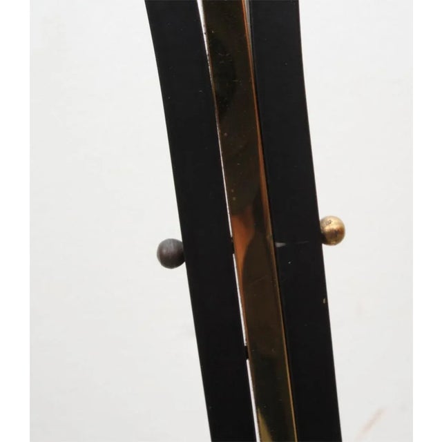 Metal Brass and Black Lacquered Metal Floor Lamp, 1950s For Sale - Image 7 of 10
