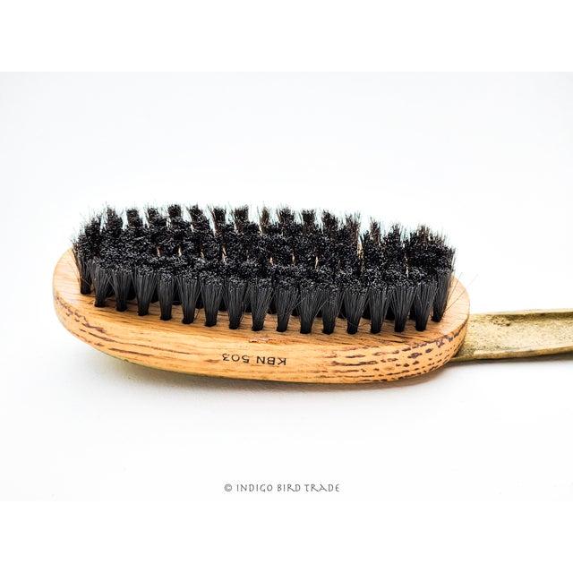 Antique Brass Shoe Horn and Clothing Brush With Lion Handles For Sale - Image 4 of 8