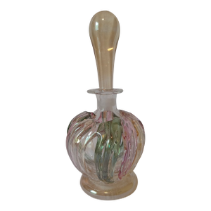 Vintage Ion Tamaian Signed Hand Blown Art Glass Perfume Bottle With Dauber