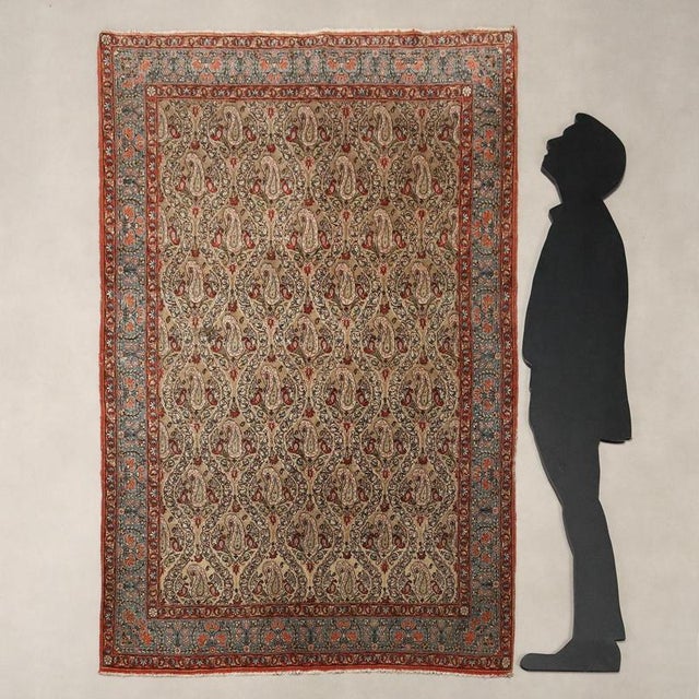 Kum rug in cotton, fine knot, hand-made. This piece is attributed to the mentioned designer/maker. It has no attribution...