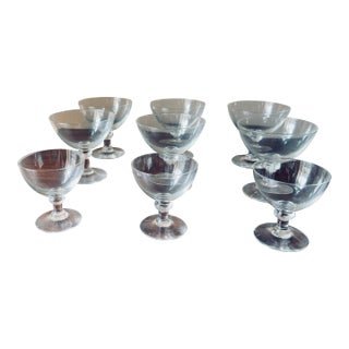 Vintage, 1950s, Mid-Century Modern Coupe Glass - Set of 9 For Sale