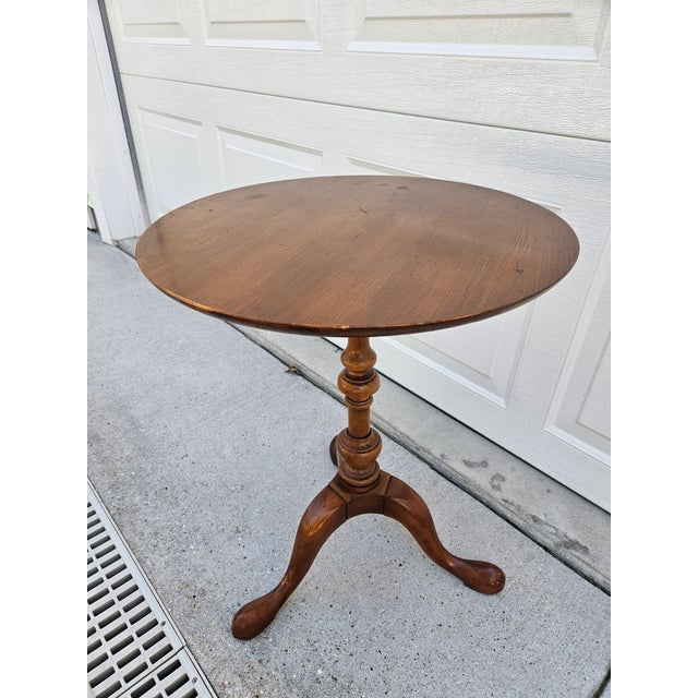 Habitant Shop Pine Shop Original Round Pedestal Side Table 18" Diameter For Sale - Image 4 of 12