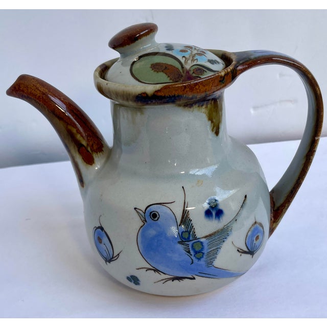 Dove Gray 1960s Hand-Painted Mexican Tonala Pottery by Ken Edwards Collection - Set of Six For Sale - Image 8 of 18