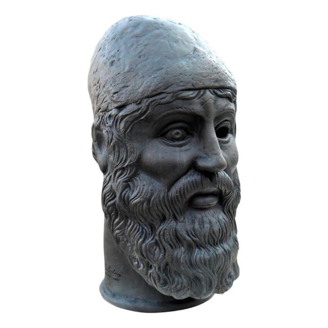 Head of the Riace in Bronze and Terracotta For Sale