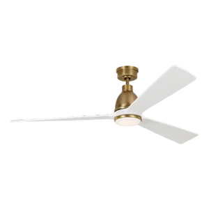 Chapman & Myers by Visual Comfort Fan Bryden 60" LED Ceiling Fan in Hand Rubbed Antique Brass and Matte White