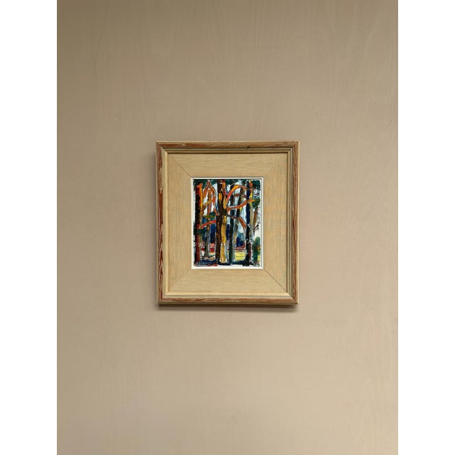 Mid 20th Century Wilhelm Henning, Tree Trunks, 1950s, Oil Painting on Canvas, Framed For Sale - Image 5 of 18