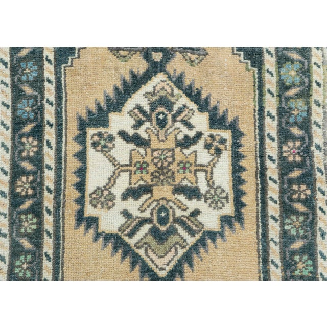 Early 21st Century Turkish Mini Rug Oriental Hand Knotted Vintage Rug 1'8" x 3'4" #16891 For Sale - Image 5 of 8