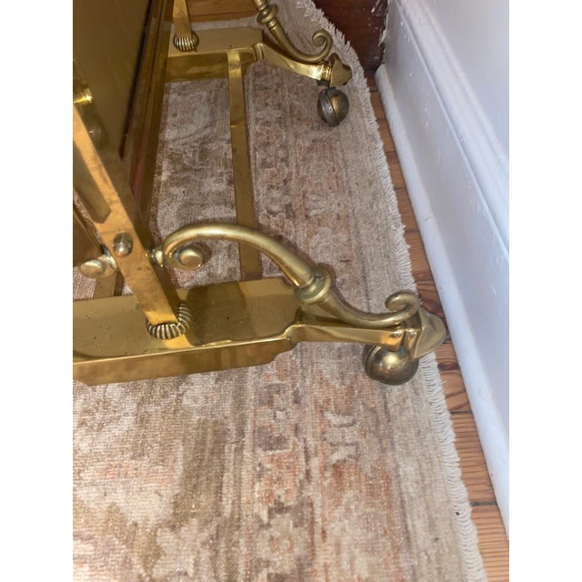 Large Brass Tri Fold Floor Mirror For Sale - Image 4 of 8