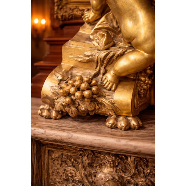 Bronze 19thC French Louis XVI Gold Ormolu Bronze Mantel Clock For Sale - Image 8 of 18
