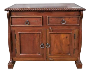 Vintage Solid Rosewood 2-Door 36" Wide Cabinet With Drawers