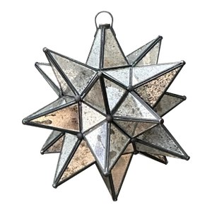 Vintage Antiqued Mirror Star Lamp