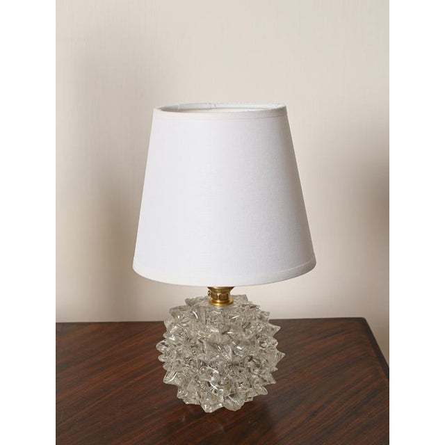 Round Rostrato Murano Glass and Brass Table Lamp from Barovier & Toso, Italy, 1940s For Sale - Image 13 of 14