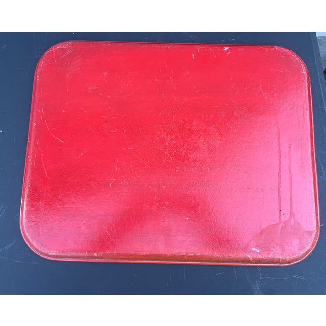 Late 19th Century 19th C French Red Lacquer Tray With Japanese Samurai Motif For Sale - Image 5 of 5