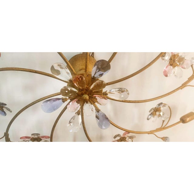 10-Light Ceiling Lamp with Coloured Crystals For Sale - Image 15 of 17